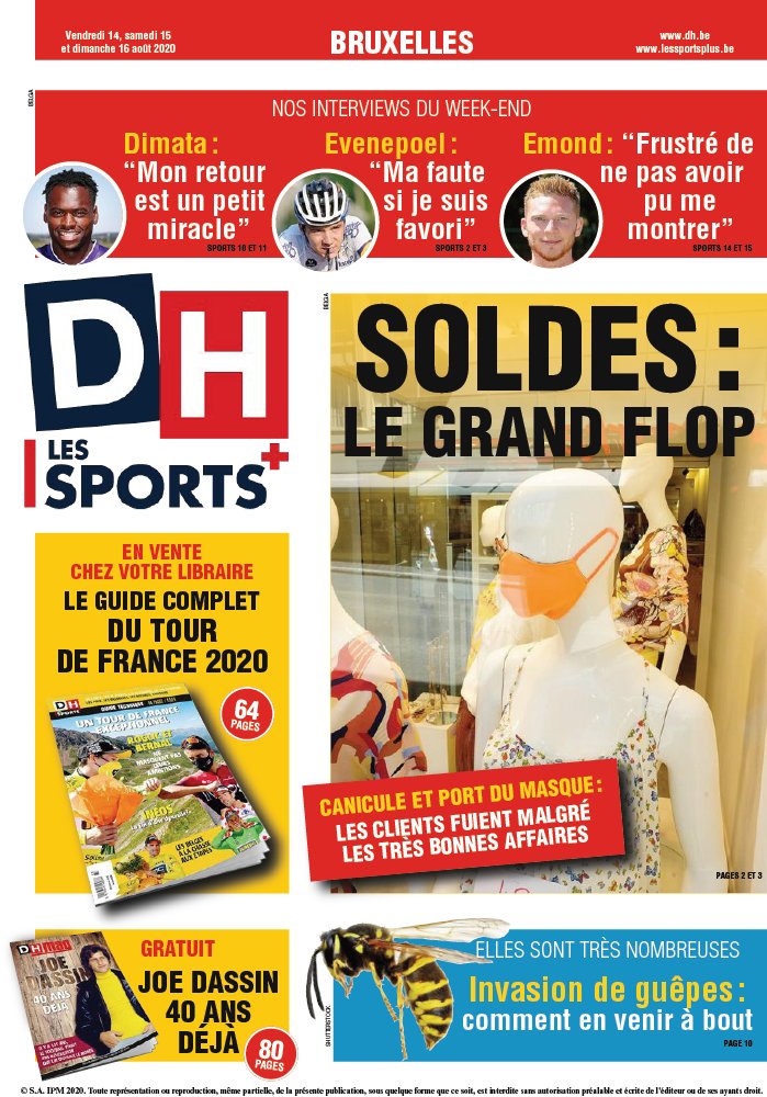 La Dernière Heure/Les Sports 14 août 2020 Abonnement La Dernière Heure/Les Sports Pas Cher avec le BOUQUET ePresse.fr