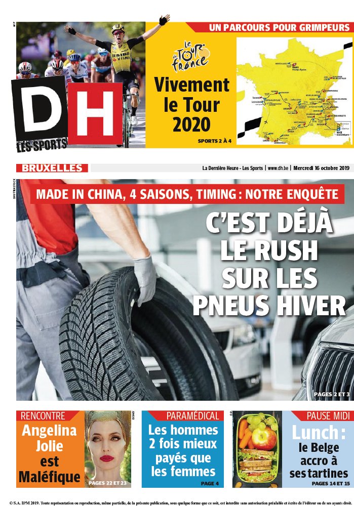 La Dernière Heure/Les Sports 16 octobre 2019 Abonnement La Dernière Heure/Les Sports Pas Cher avec le BOUQUET ePresse.fr