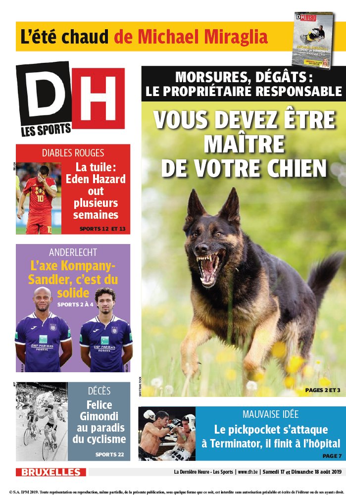 La Dernière Heure/Les Sports 17 août 2019 Abonnement La Dernière Heure/Les Sports Pas Cher avec le BOUQUET ePresse.fr