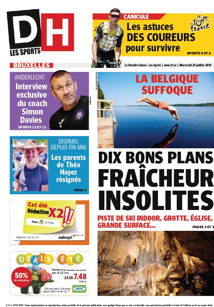La Dernière Heure/Les Sports 24 juillet 2019 Abonnement La Dernière Heure/Les Sports Pas Cher avec le BOUQUET ePresse.fr