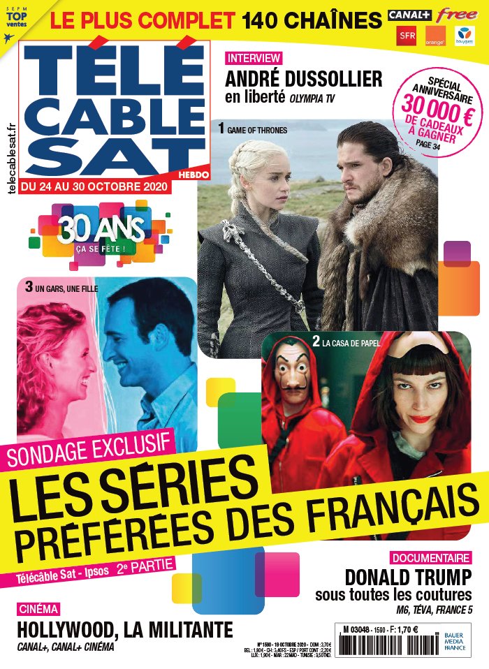 Télécâble Sat Hebdo 19 octobre 2020 Télécâble Sat Hebdo N°1590 du 19 octobre 2020 à télécharger sur iPad