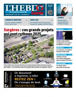 Lisez L'Hebdo de Charente Maritime du 09 janvier 2025 sur ePresse.fr