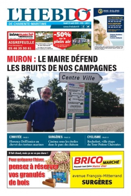 L'Hebdo de Charente Maritime N°1138 du 22 août 2019 à télécharger sur iPad