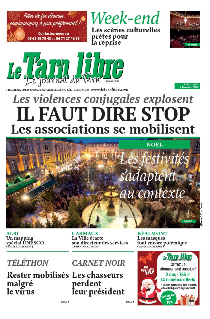 Le Tarn Libre 04 décembre 2020 Le Tarn Libre du 04 décembre 2020