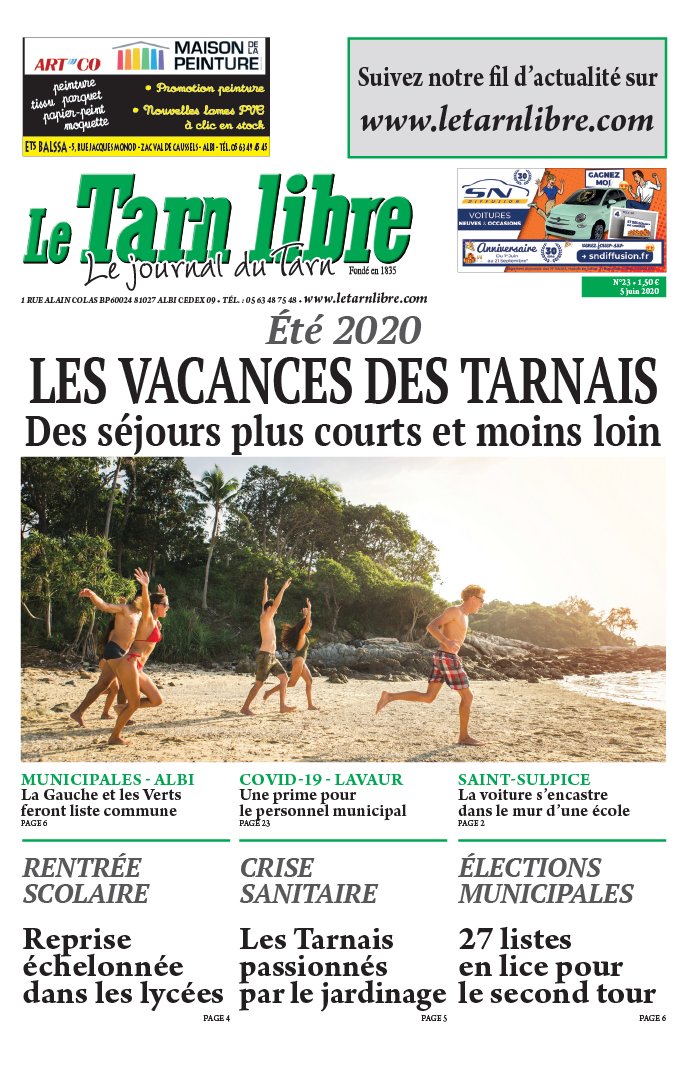Le Tarn Libre 05 juin 2020 Le Tarn Libre du 05 juin 2020