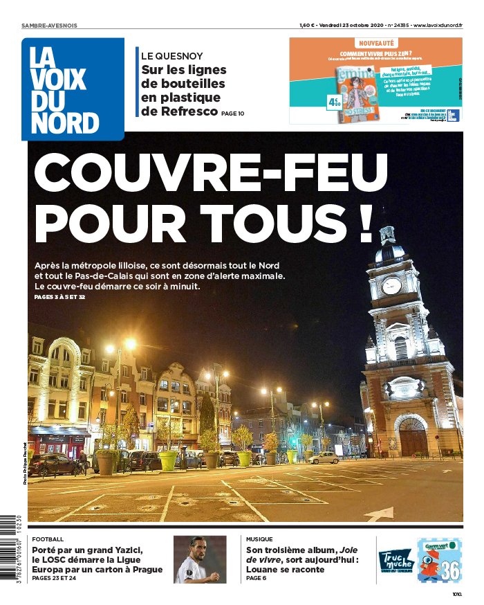 La Voix du Nord N°20201023 du