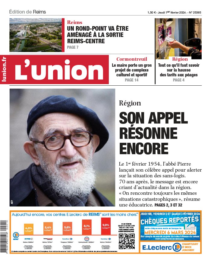 L'Union N°20240201 du 01 février 2024 à télécharger sur iPad