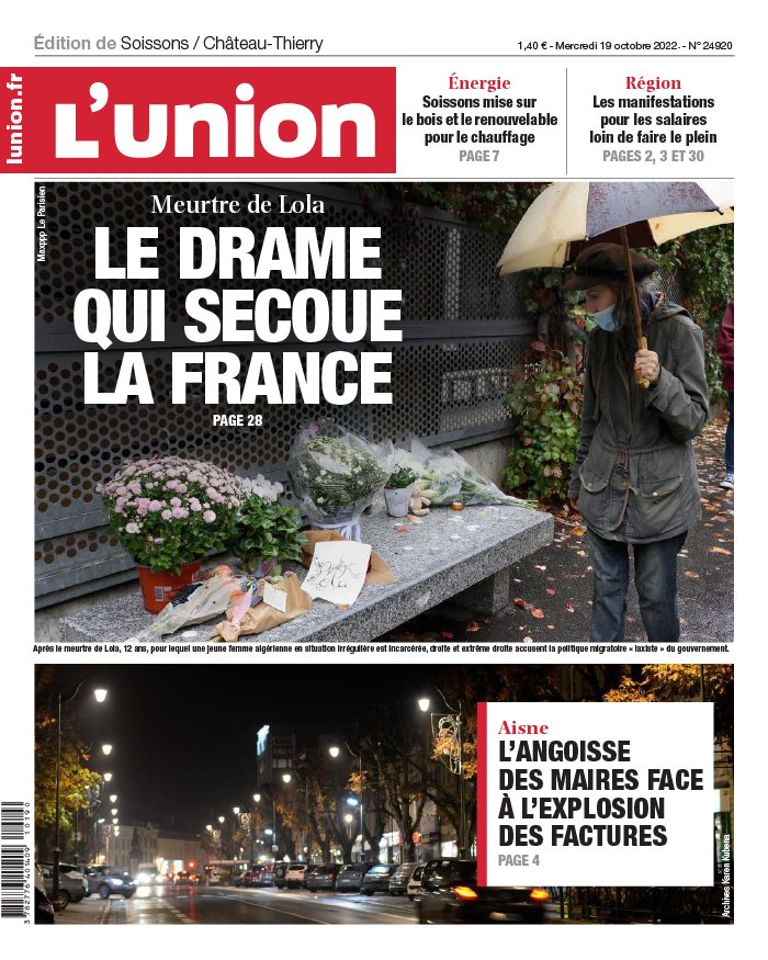 L'Union N°20221019 Du 19 Octobre 2022 à Télécharger Sur IPad