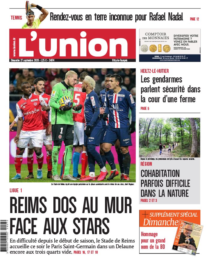 L'Union 27 septembre 2020 Abonnement à L’Union Pas Cher avec le BOUQUET INFO ePresse.fr