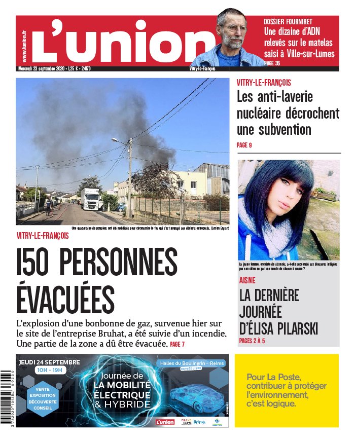 L'Union 23 septembre 2020 Abonnement à L’Union Pas Cher avec le BOUQUET INFO ePresse.fr