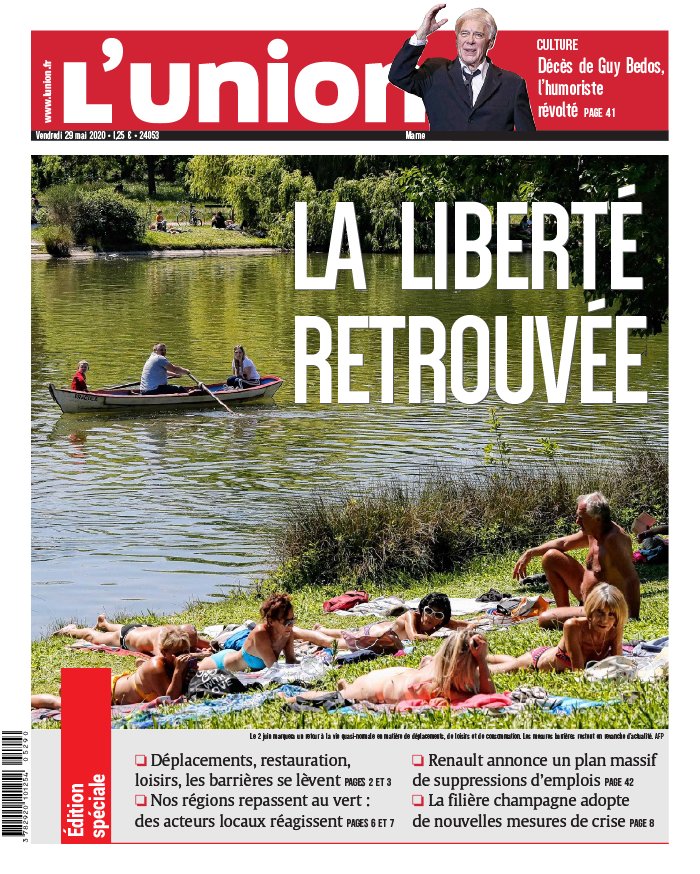 L'Union 29 mai 2020 Abonnement à L’Union Pas Cher avec le BOUQUET INFO ePresse.fr