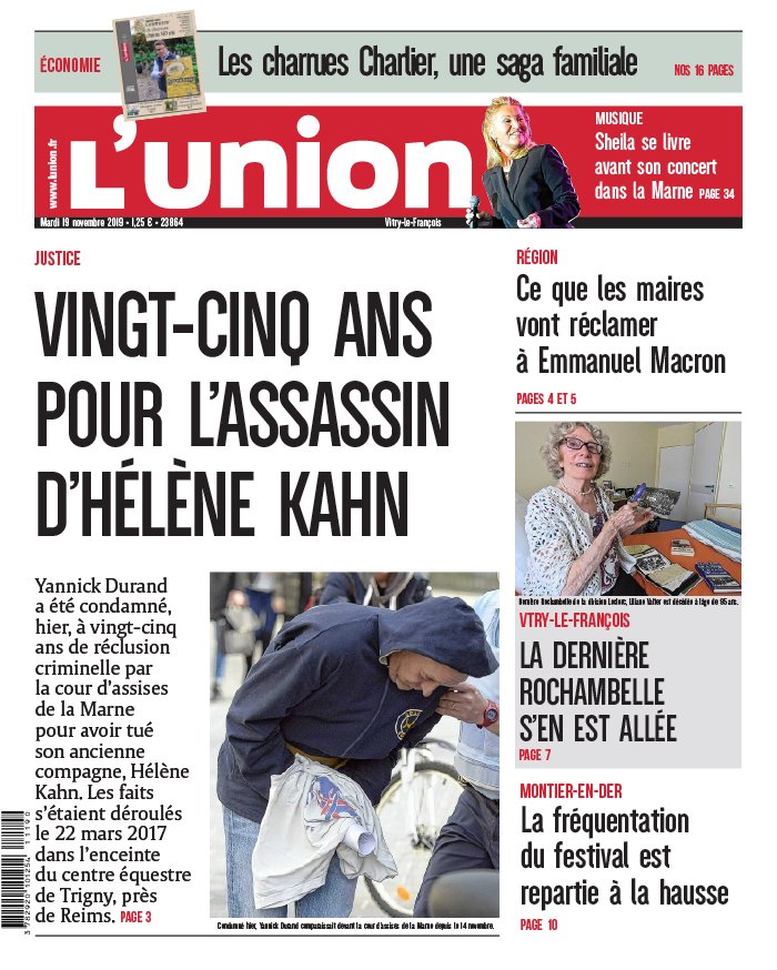 L'Union 19 novembre 2019 Abonnement à L’Union Pas Cher avec le BOUQUET INFO ePresse.fr