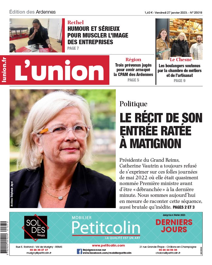 L'Union N°20230127 du 27 janvier 2023 à télécharger sur iPad
