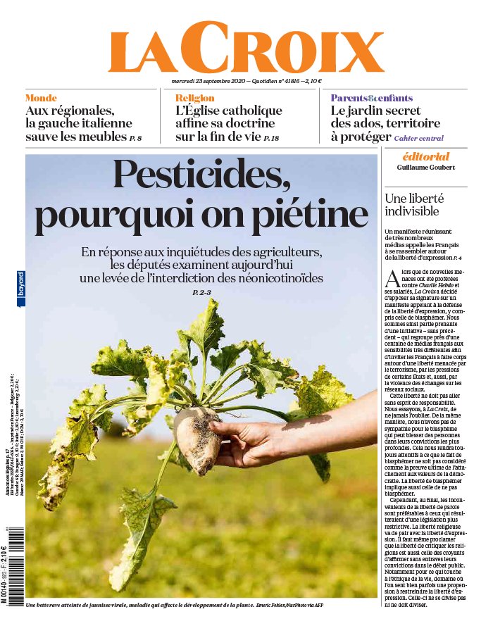 La Croix 23 septembre 2020 Abonnement à La Croix Pas Cher avec le BOUQUET INFO ePresse.fr