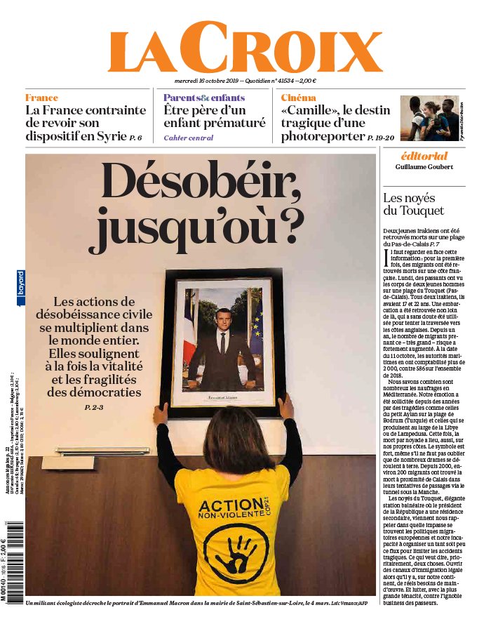 La Croix 16 octobre 2019 Abonnement à La Croix Pas Cher avec le BOUQUET INFO ePresse.fr