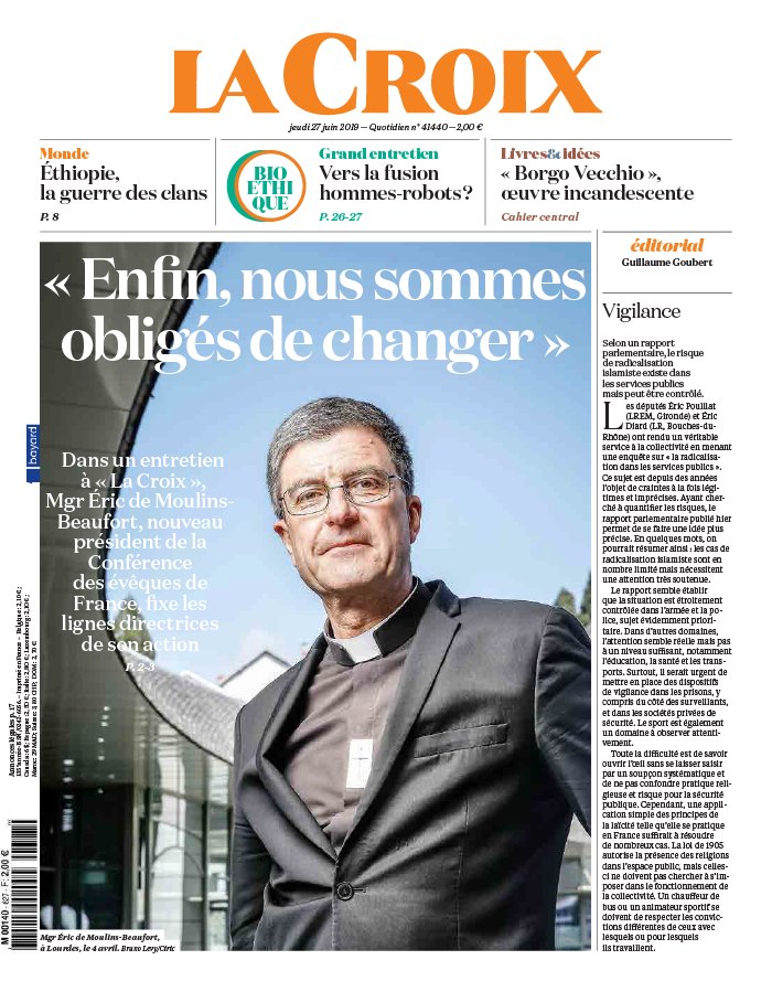La Croix 27 juin 2019 La Croix N°41440 du 27 juin 2019 à télécharger sur iPad