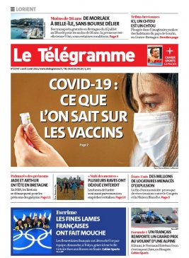 Le Télégramme 02 août 2021 Abonnement Le Télégramme Pas Cher avec BOUQUET INFO ePresse.fr