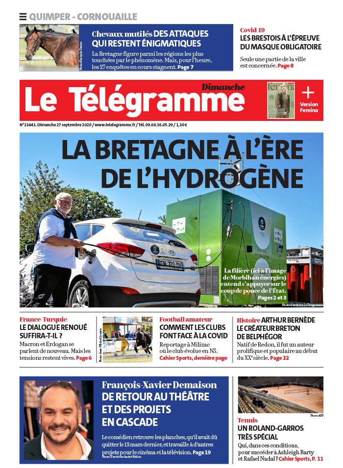 Le Télégramme 27 septembre 2020 Abonnement Le Télégramme Pas Cher avec BOUQUET INFO ePresse.fr