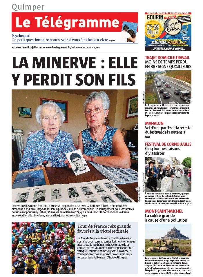 Le Télégramme 23 juillet 2019 Abonnement Le Télégramme Pas Cher avec BOUQUET INFO ePresse.fr