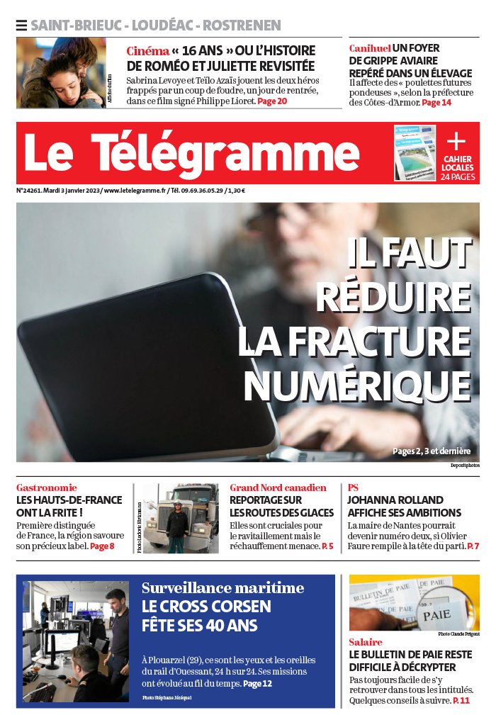 Le Télégramme N°20230103 Du 03 Janvier 2023 à Télécharger Sur IPad