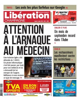 Libération Champagne N°26178 du 03 octobre 2020 à télécharger sur iPad
