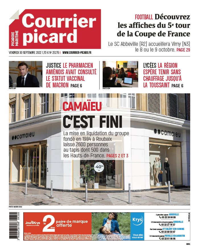 Courrier Picard N°20220930 du 30 septembre 2022 à télécharger sur iPad