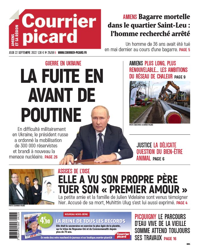 Courrier Picard N°20220922 du 22 septembre 2022 à télécharger sur iPad