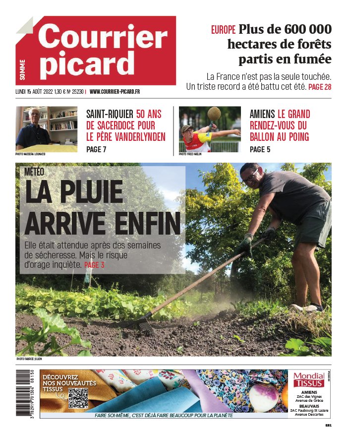 Courrier Picard N°20220815 du 15 août 2022 à télécharger sur iPad