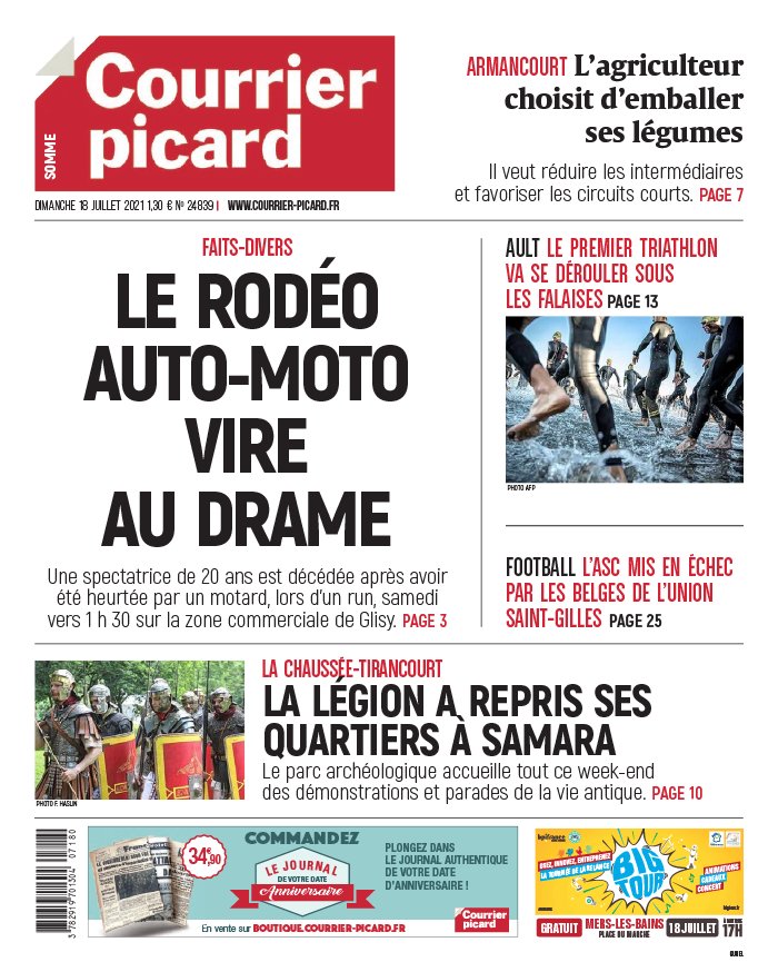 Courrier Picard N°20210718 Du 18 Juillet 2021 à Télécharger Sur Ipad 