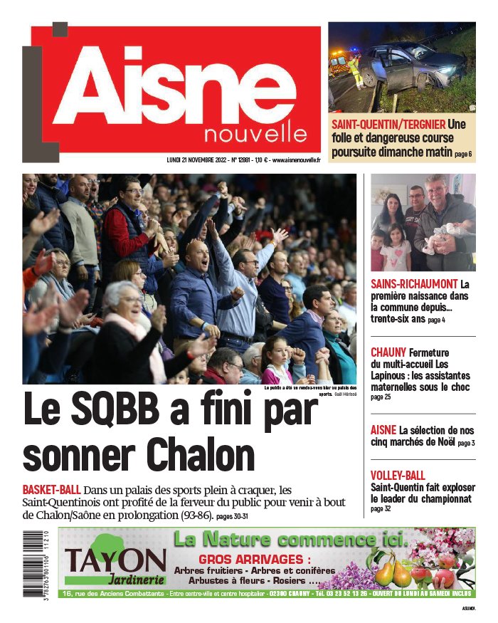 Aisne Nouvelle N°20221121 Du 21 Novembre 2022 à Télécharger Sur IPad