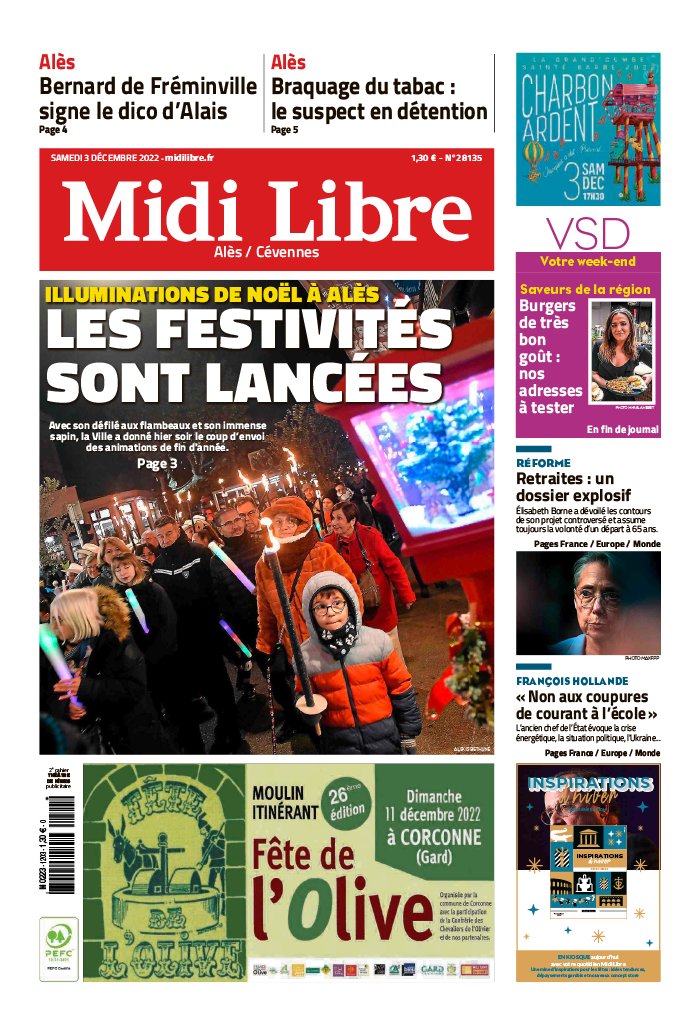 Midi Libre N°20221203 du 03 décembre 2022 à télécharger sur iPad