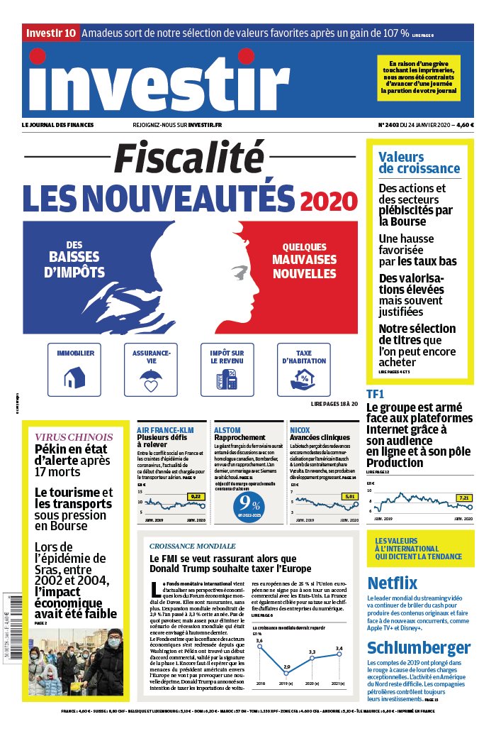 Investir 25 janvier 2020 Abonnement Investir Pas Cher avec le BOUQUET ePresse.fr