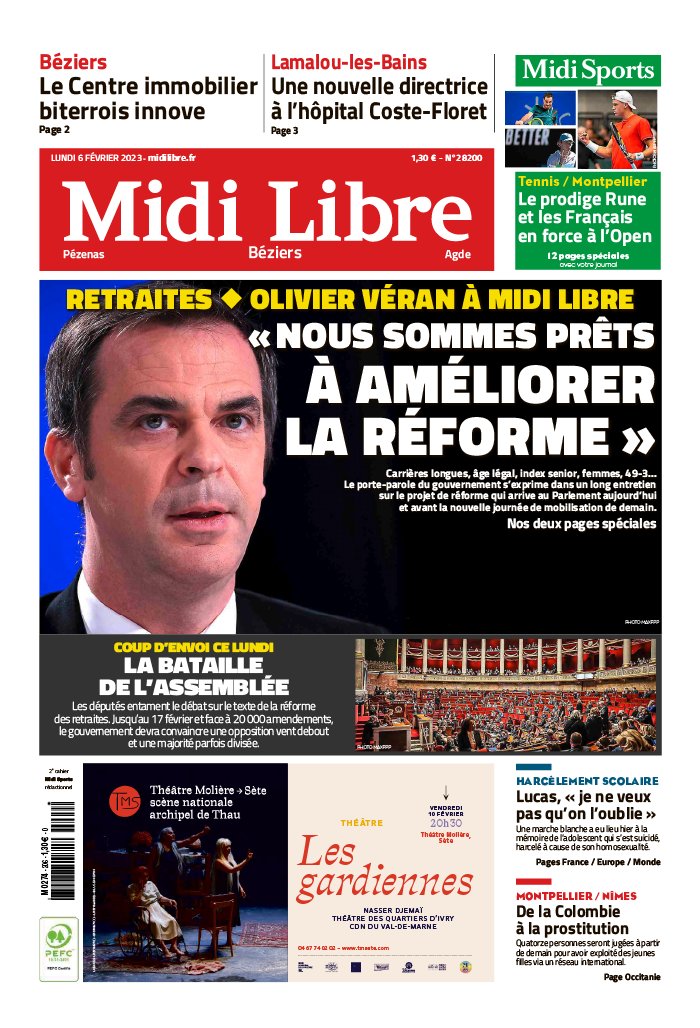 Midi Libre N°20230206 du 06 février 2023 à télécharger sur iPad