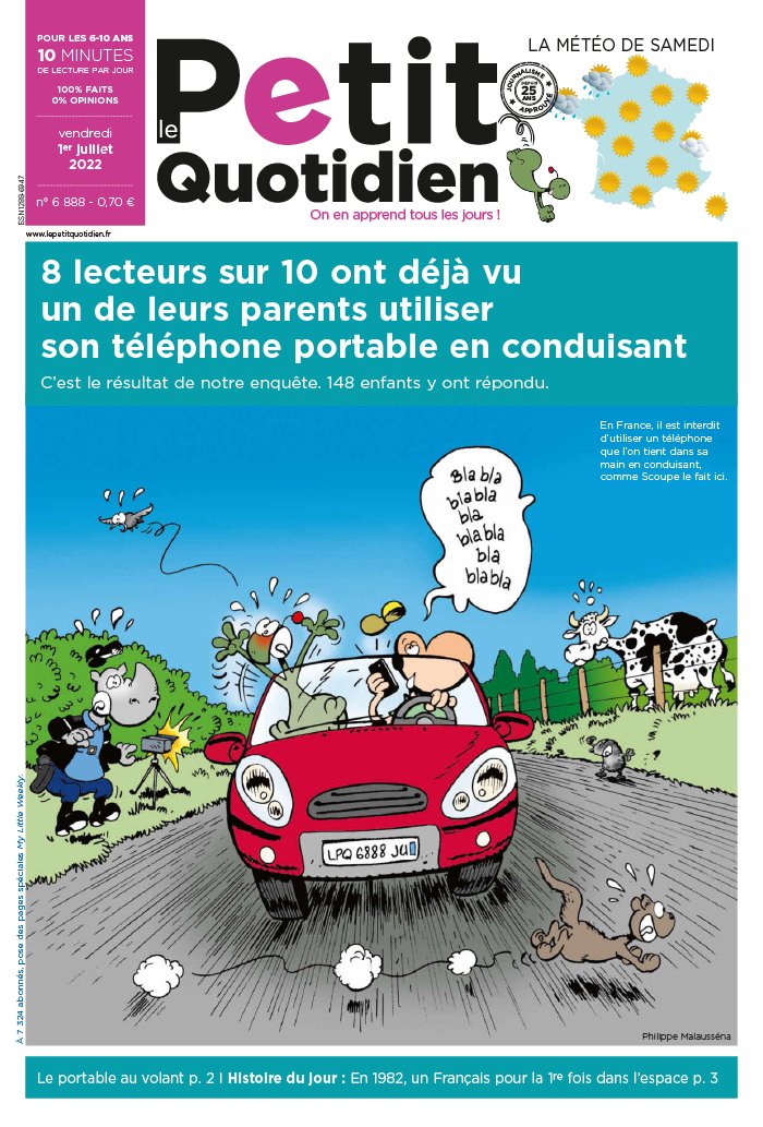 Le Petit Quotidien N 6888 Du 01 Juillet 2022 T l charger Sur IPad