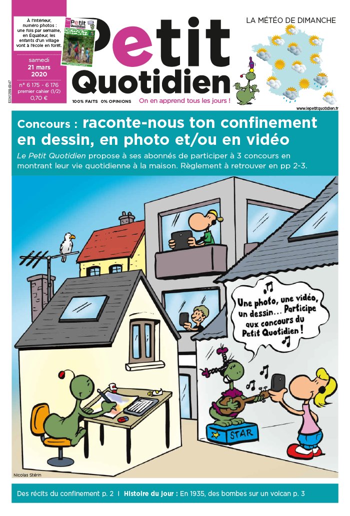 Le Petit Quotidien N°6175 du 21 mars 2020 à télécharger sur iPad