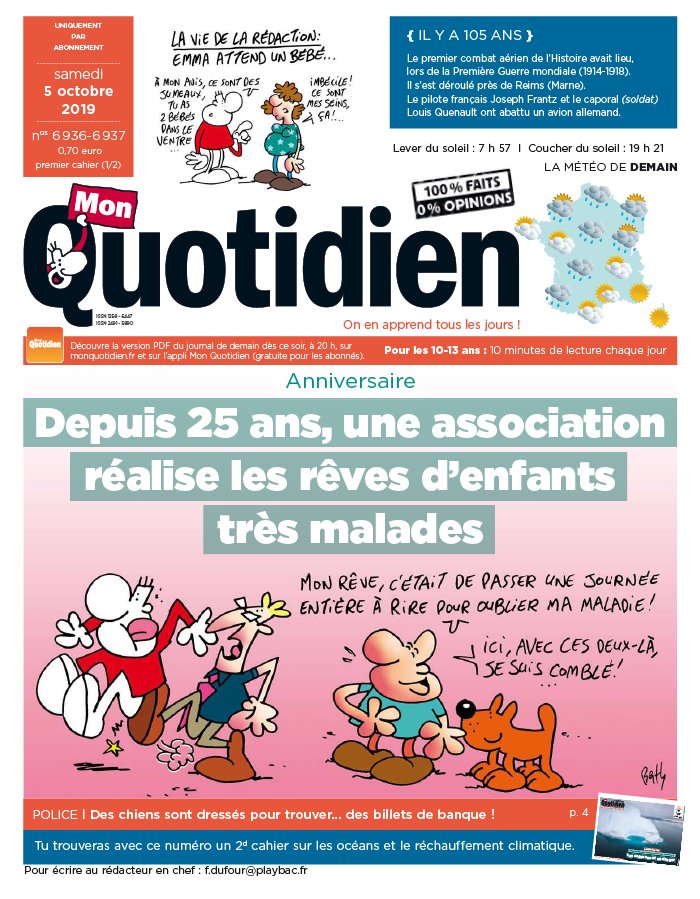 Mon Quotidien N 6936 Du 05 Octobre 19 A Telecharger Sur Ipad