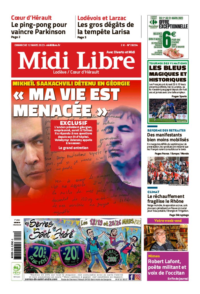 Midi Libre N°20230312 du 12 mars 2023 à télécharger sur iPad