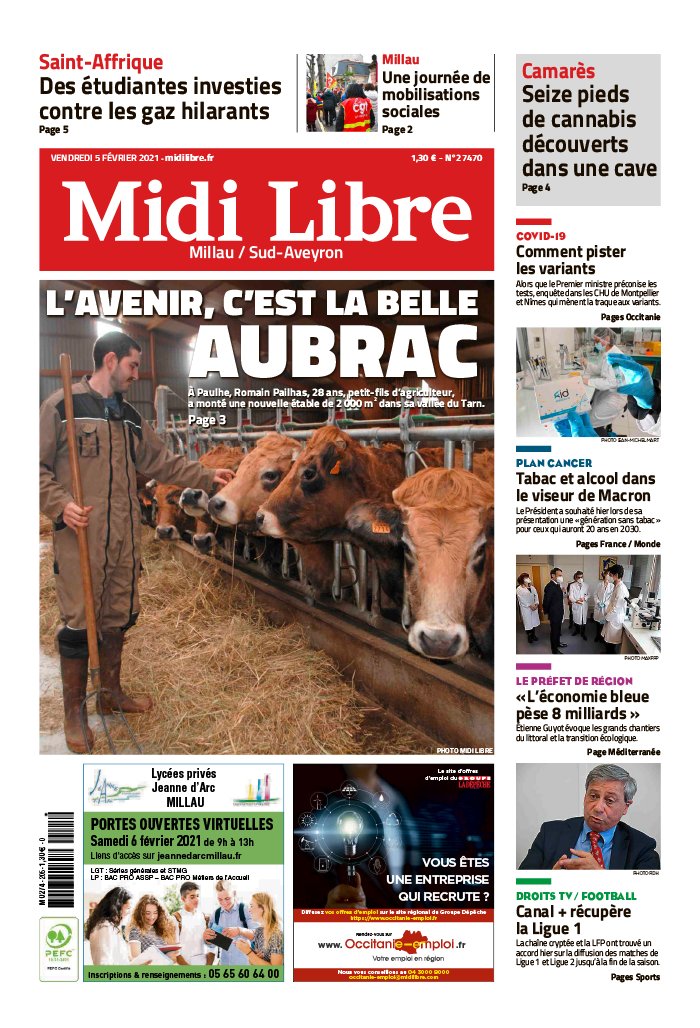 Midi Libre N°20210205 du 05 février 2021 à télécharger sur iPad