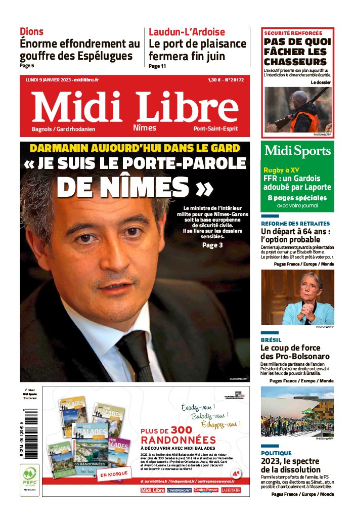 Midi Libre N°20230109 du 09 janvier 2023 à télécharger sur iPad