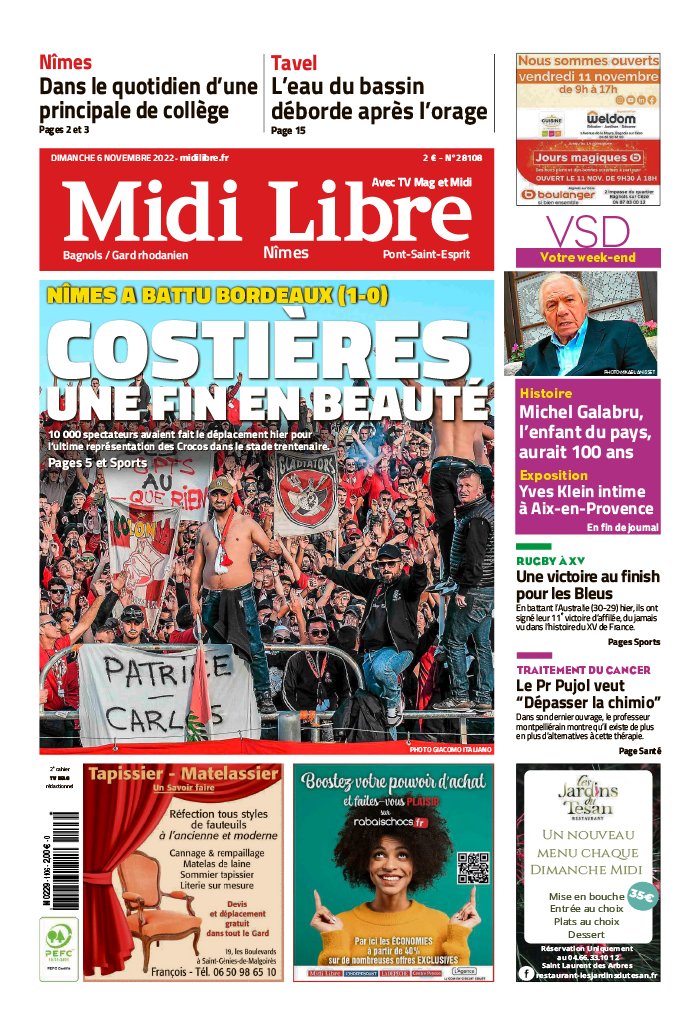 Midi Libre N°20221106 du 06 novembre 2022 à télécharger sur iPad