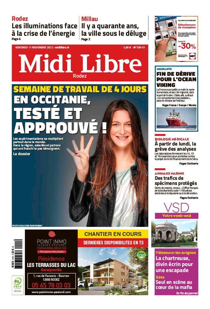 Midi Libre N°20221111 du 11 novembre 2022 à télécharger sur iPad