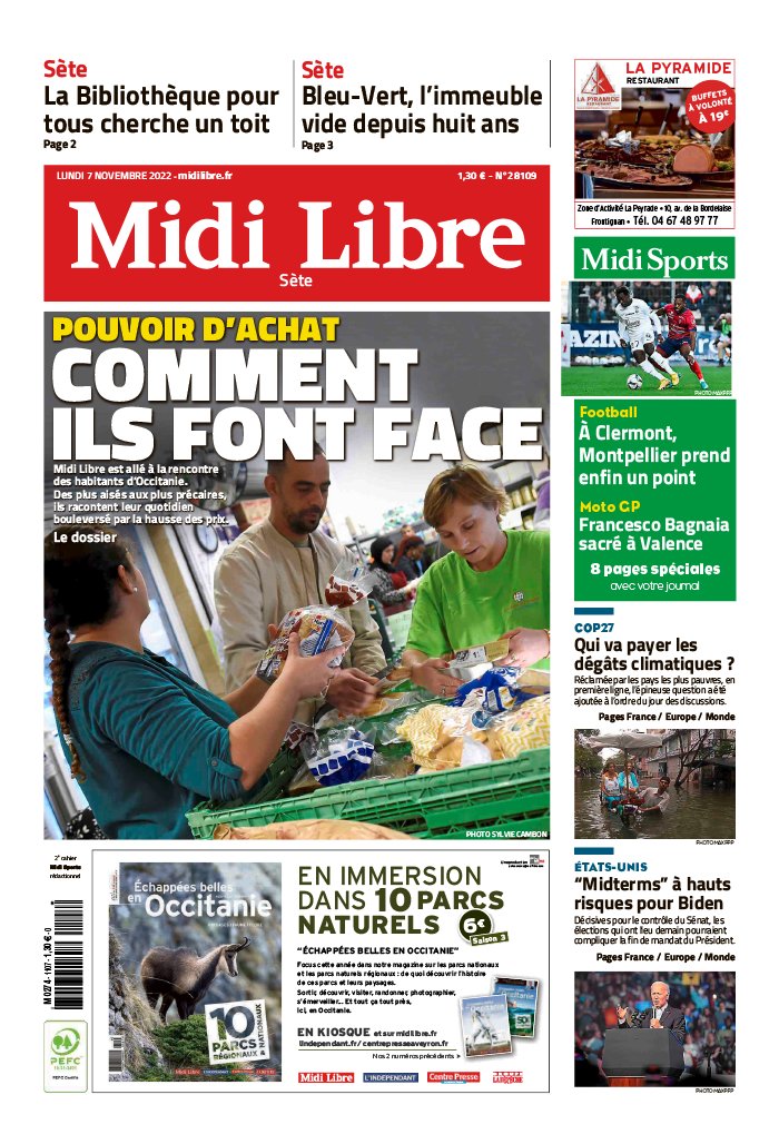 Midi Libre N°20221107 Du 07 Novembre 2022 à Télécharger Sur IPad