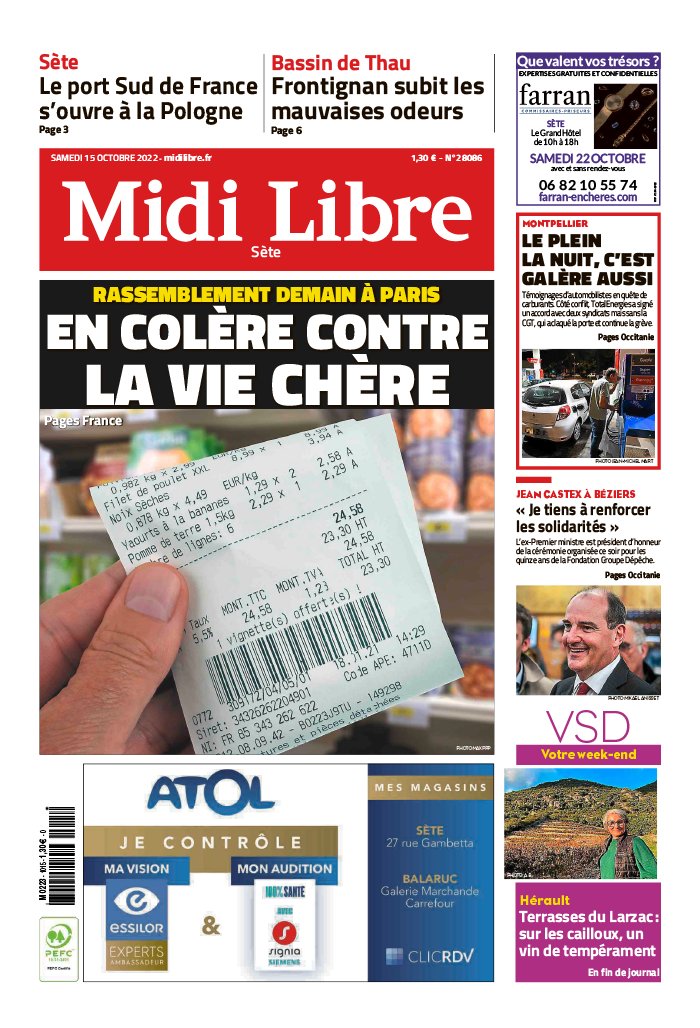 Midi Libre N°20221015 du 15 octobre 2022 à télécharger sur iPad
