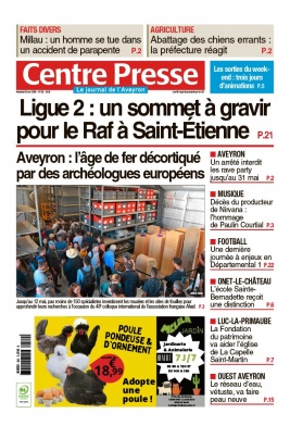 Centre Presse Aveyron N°20240510 du 10 mai 2024 à télécharger sur iPad