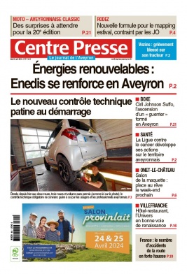 Centre Presse Aveyron N°20240416 du 16 avril 2024 à télécharger sur iPad
