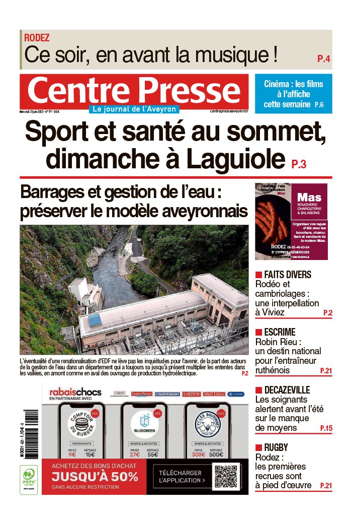 Centre Presse Aveyron N°20230621 du 21 juin 2023 à télécharger sur iPad