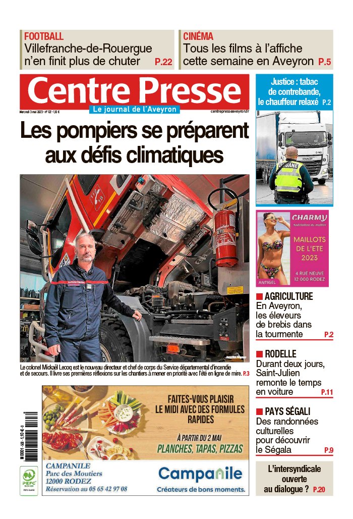 Centre Presse Aveyron N°20230503 du 03 mai 2023 à télécharger sur iPad