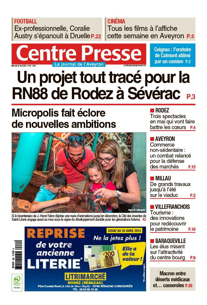 Centre Presse Aveyron N°20230426 Du 26 Avril 2023 à Télécharger Sur Ipad