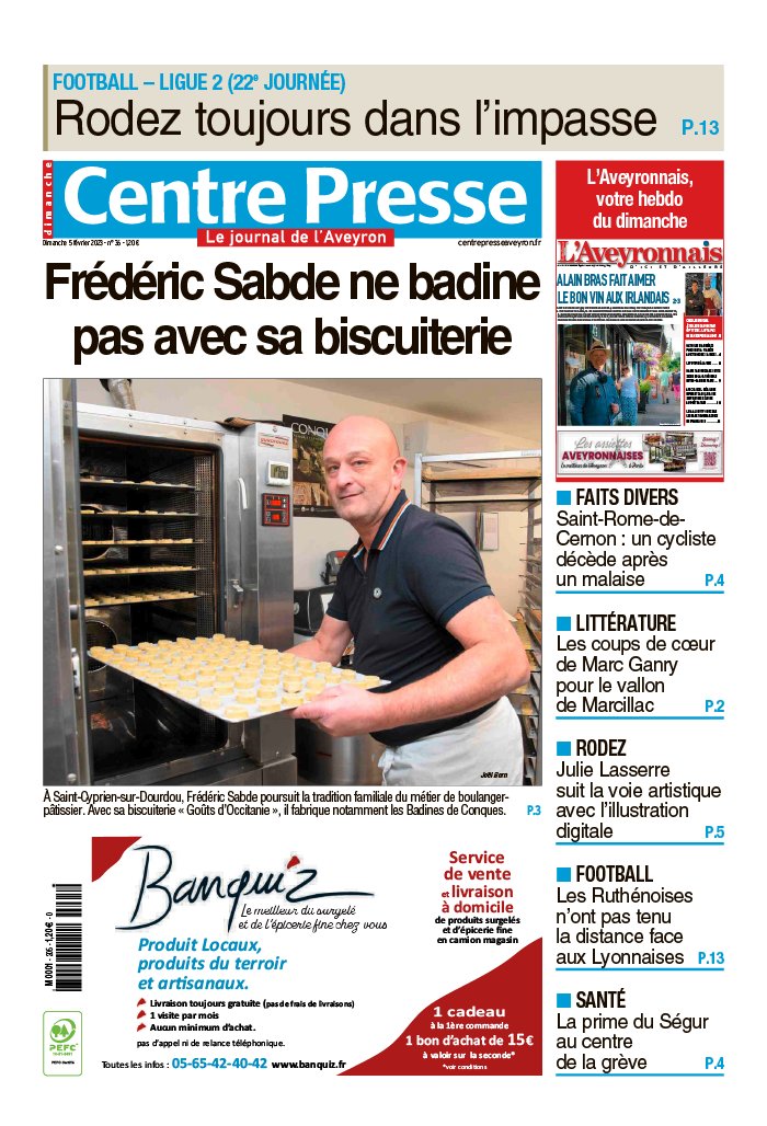 Centre Presse Aveyron N°20230205 du 05 février 2023 à télécharger sur iPad