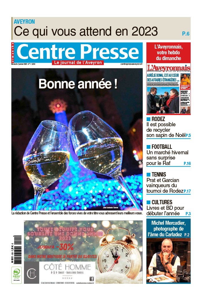 Centre Presse Aveyron N°20230101 du 01 janvier 2023 à télécharger sur iPad